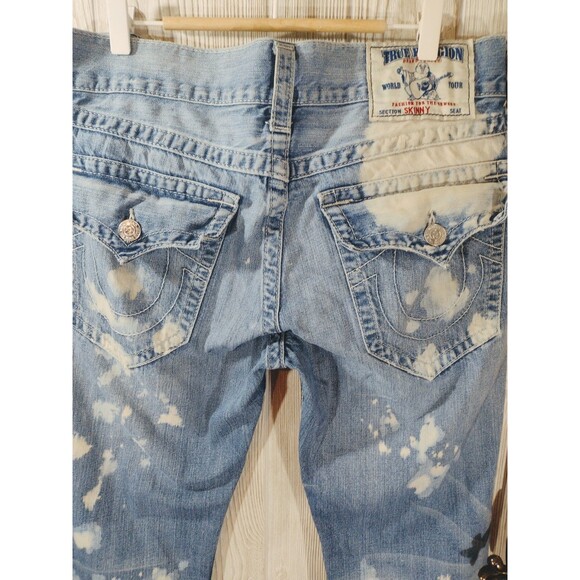 True Religion Jeans Bleach Acid Wash Skinny USA Mens 33 - Picture 12 of 16